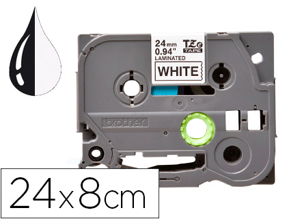 CINTA Q-CONNECT TZE-251 BLANCO-NEGRO 24MM LONGITUD 8 MT