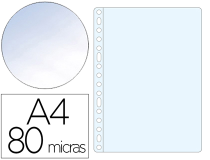 FUNDA MULTITALADRO Q-CONNECT FOLIO 80 MC CRISTAL CAJA DE 1400 UNIDADES