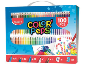 ESTUCHE PINTURA MAPED COLOR PEPS KIT 100 PIEZAS SURTIDAS