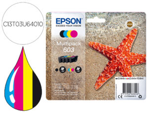 INK-JET EPSON 603 XP-2100 / 2105 / 3100 / 4100 / WF-2810 / 2830 / 2835 / 2850 MULTIPACK 4 COLORES NEGRO
