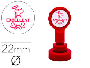 SELLO ARTLINE EMOTICONO EXCELENTE COLOR ROJO 22 MM DIAMETRO