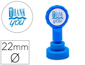 SELLO ARTLINE EMOTICONO GRACIAS COLOR AZUL 22 MM DIAMETRO