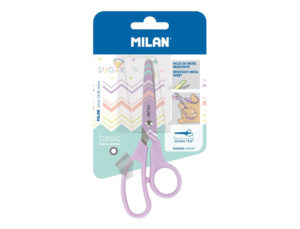 TIJERA ESCOLAR MILAN BASIC PASTEL SUGAR DIAMOND LILA 13,4 CM EN BLISTER
