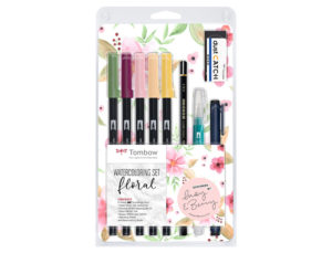 SET WATERCOLORING TOMBOW SET FLORAL 9 PIEZAS