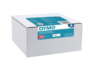CINTA DYMO D1 BLANCO-NEGRO 9MM X 7 MT PACK DE 10 UNIDADES