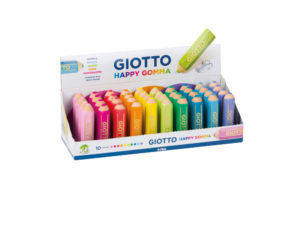 GOMA DE BORRAR GIOTTO HAPPY GOMMA FORMA LAPIZ EXPOSITOR DE 40 UNIDADES