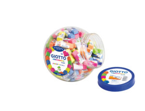 GOMA DE BORRAR GIOTTO MINI GOMMA FLUORESCENTE BOMBONERA DE 120 UNIDADES COLORES SURTIDOS