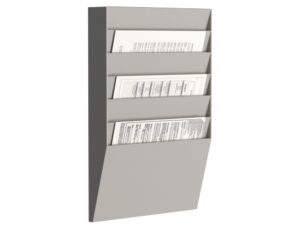 EXPOSITOR DE PARED FAST-PAPERFLOW DIN A4 HORIZONTAL COLOR GRIS 6 CASILLAS 502X311X79 MM