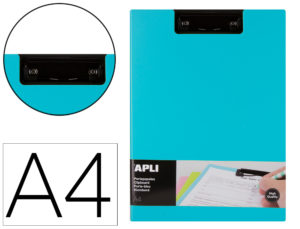 PORTANOTAS APLI CLIPBOARD POLIPROPILENO FOAM CON SOLAPA COLOR AZUL DIN A4