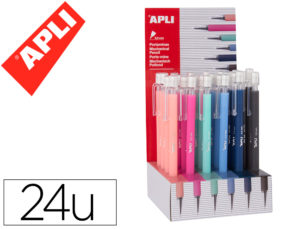 PORTAMINAS APLI TEXTURA SOFT NORDIK 0,5 MM EXPOSITOR DE 24 UNIDADES COLORES SURTIDOS