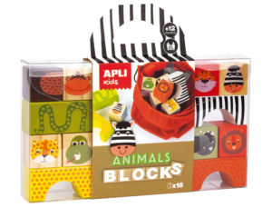 JUEGO APLI KIDS BLOQUES DE MADERA ANIMALES 16 PIEZAS