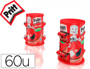 EXPOSITOR SOBREMESA PEGAMENTO EN BARRA PRITT 30 UNIDADES 22 GR + 30 UNIDADES 43 GR