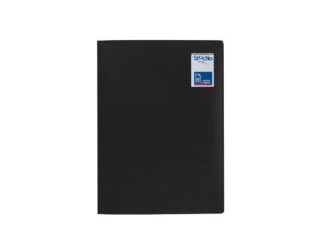 CARPETA PARDO ESCAPARATE 50 FUNDAS POLIPROPILENO CON GOMAS PERSONALIZABLE COLOR NEGRO