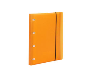 CARPETA 4 ANILLAS 16 MM PARDO POLIPROPILENO CON RECAMBIO 100 HOJAS COLOR NARANJA