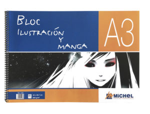 BLOC ILUSTRACION MANGA MICHEL ESPECIAL ROTULADOR DIN A3 20 HOJAS 200 GR