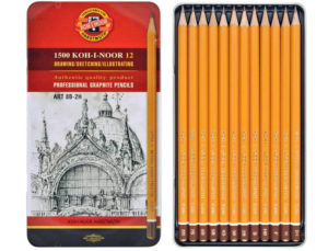 LAPICES DE GRAFITO KOH-I-NOOR GRADUACION 2H A 8B CAJA METALICA