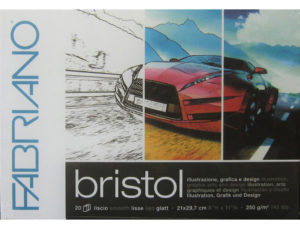 BLOC DIBUJO FABRIANO BRISTOL ILLUSTRAZIONE ENCOLADO 1 LADO LISO DIN A3 20 HOJAS 250 GR