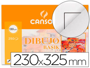 PAPEL DIBUJO BASIK 23X32.5 -130 GR -CON RECUADRO