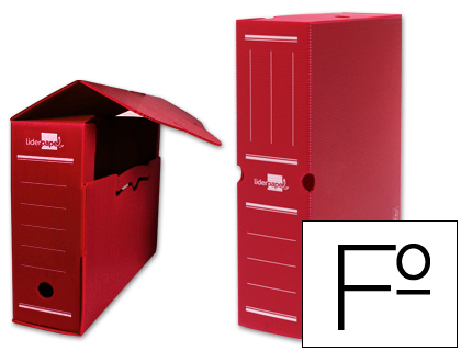 CAJA ARCHIVO DEFINITIVO PLASTICO LIDERPAPEL ROJO TAMAÑO 36X26X10 CM