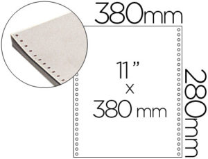 PAPEL CONTINUO 380X11 BLANCO -CAJA DE 2500 HOJAS