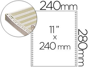 PAPEL CONTINUO 240X11 PAUTADO -CAJA DE 2500 HOJAS