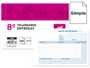TALONARIO LIDERPAPEL ENTREGAS 8º ORIGINAL T128 APAISADO