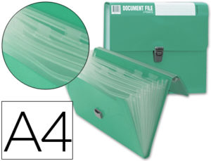 CARPETA BEAUTONE CLASIFICADOR FUELLE 32173 POLIPROPILENO DIN A4 VERDE SIN ASA SUPERLINE 8 DEPARTAMENTOS