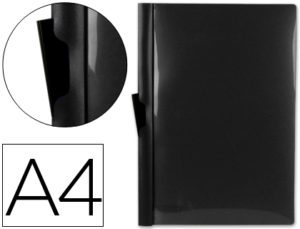CARPETA LIDERPAPEL DOSSIER PINZA LATERAL 35365 POLIPROPILENO DIN A4 NEGRA 30 HOJAS PINZA DESLIZANTE