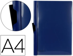 CARPETA LIDERPAPEL DOSSIER PINZA LATERAL 35362 POLIPROPILENO DIN A4 AZUL 30 HOJAS PINZA DESLIZANTE