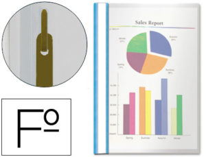 CARPETA DOSSIER FASTENER PLASTICO ESSELTE FOLIO AZUL