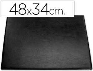 VADE SOBREMESA PLASTICO 250 NEGRO CON BOLSA INTERIOR 48X34 CM
