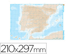 MAPA MUDO B/N DIN A4 ESPAÑA -FISICO