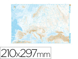 MAPA MUDO B/N DIN A4 EUROPA -FISICO