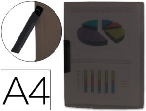 CARPETA LIDERPAPEL DOSSIER PINZA LATERAL 35485 POLIPROPILENO DIN A4 NEGRA 30 HOJAS PINZA GIRATORIA