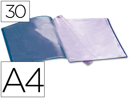 CARPETA LIDERPAPEL ESCAPARATE 37922 30 FUNDAS POLIPROPILENO DIN A4 AZUL