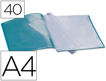 CARPETA LIDERPAPEL ESCAPARATE 37933 40 FUNDAS POLIPROPILENO DIN A4 VERDE