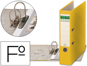 ARCHIVADOR DE PALANCA ELBA CARTON FORRADO FOLIO AMARILLO -LOMO DE 80 MM -RADO CHIC