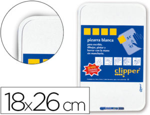 PIZARRA BLANCA CLIPPER PEQUEÑA 18X26 CM -CON ROTULADOR