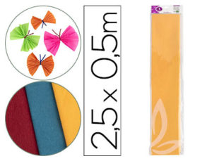 PAPEL CRESPON LIDERPAPEL 50 CM X 2.5M 34G/M2 AMARILLO ORO