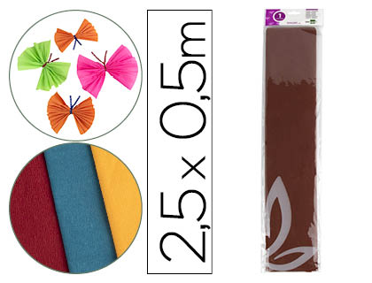 PAPEL CRESPON LIDERPAPEL 50 CM X 2.5M 34G/M2 MARRON
