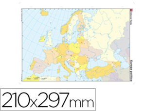 MAPA MUDO COLOR DIN A4 EUROPA -POLITICO