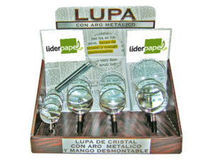 LUPA CRISTAL ARO METALICO W-100 NEGRA -EXPOSITOR: -4 LUPAS 50 MM -6 LUPAS 63 MM -4 LUPAS 75 MM -2 LUPAS 89 MM
