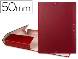 CARPETA PROYECTOS LIDERPAPEL FOLIO LOMO 50MM CARTON FORRADO ROJA