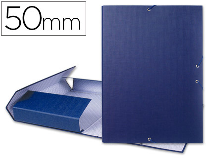 CARPETA PROYECTOS LIDERPAPEL FOLIO LOMO 50MM CARTON FORRADO AZUL