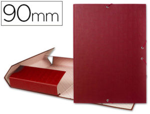 CARPETA PROYECTOS LIDERPAPEL FOLIO LOMO 90MM CARTON FORRADO ROJA