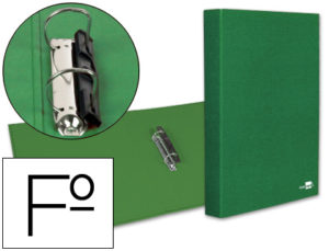 CARPETA DE 2 ANILLAS 25MM MIXTAS LIDERPAPEL FOLIO CARTON FORRADO PAPER COAT COMPRESOR PLASTICO VERDE