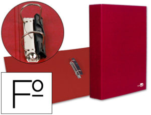 CARPETA DE 2 ANILLAS 40MM MIXTAS LIDERPAPEL FOLIO CARTON FORRADO PAPER COAT COMPRESOR PLASTICO ROJA