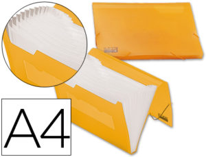 CARPETA LIDERPAPEL CLASIFICADOR FUELLE 32181 POLIPROPILENO DIN A4 NARANJA SERIE FROSTY 13 DEPARTAMENTOS