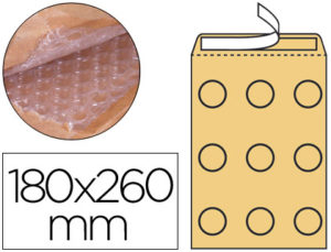 SOBRE BURBUJAS CREMA Q-CONNECT D/1 180 X 260 MM