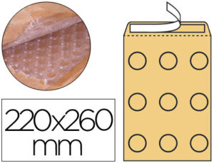 SOBRE BURBUJAS CREMA Q-CONNECT E/2 220X260 MM